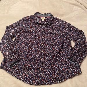 St. John’s Bay Floral Button Down Long Sleeve Blouse size 1X